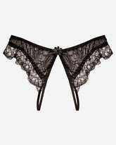 Crotchless Lace Low Waist Thong